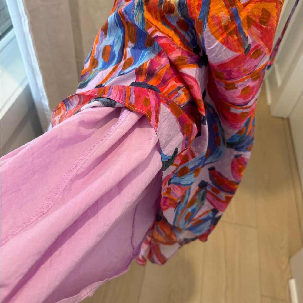 FARM Rio Tropical Banana Pink Maxi Dress size L - Picture 11 of 12